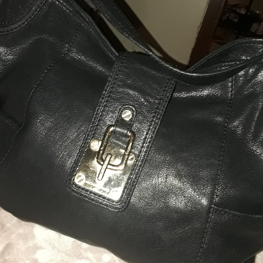 Vintage Black Leather Michael Kors Hobo